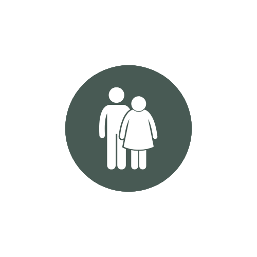 Icône représentant des adultes,  ostéopathie pour tous